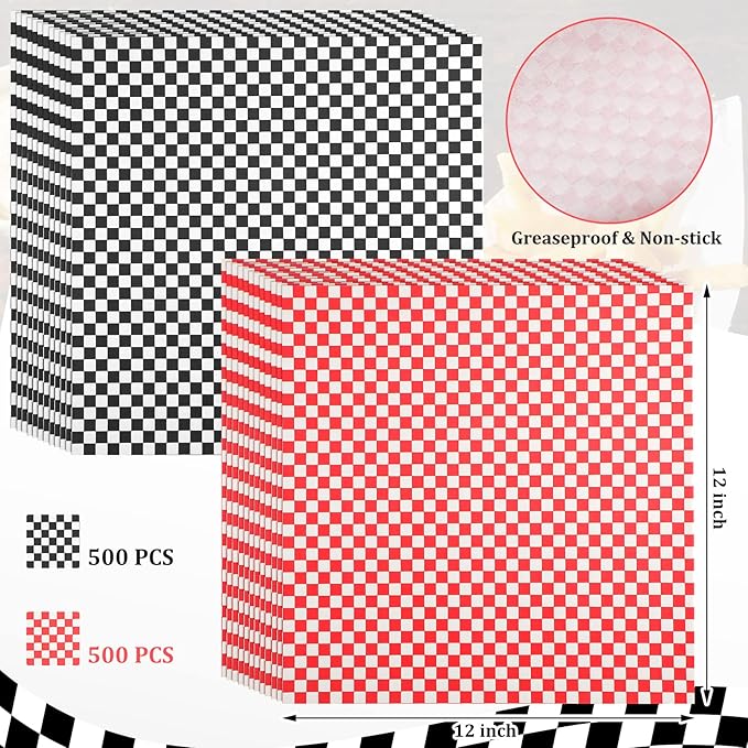 Tanlade 1000 Pcs Deli Paper Sheets 12 x 12 Inches Sandwich Paper Deli Basket Liner Wrap Food Basket
