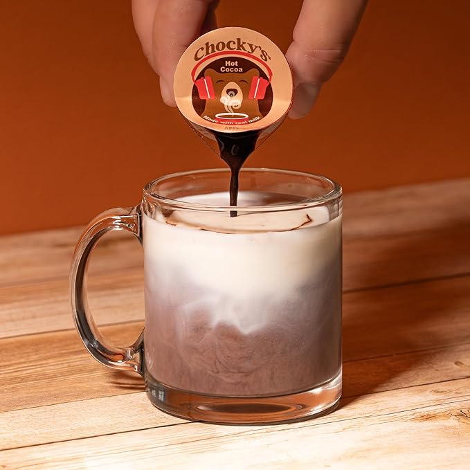 Chocky?™s by Java House Single-Serve Hot Chocolate Pods - Peel and Pour Liquid Concentrate - Hot