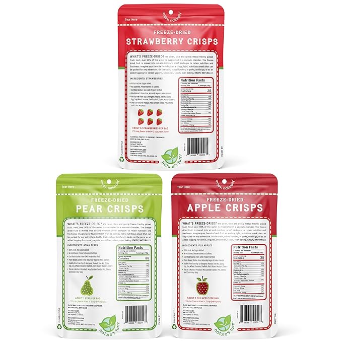 Nature?™s Turn Freeze-Dried Fruit Snacks, Snack Size Variety, Pack of 15 (0.35 oz Each)