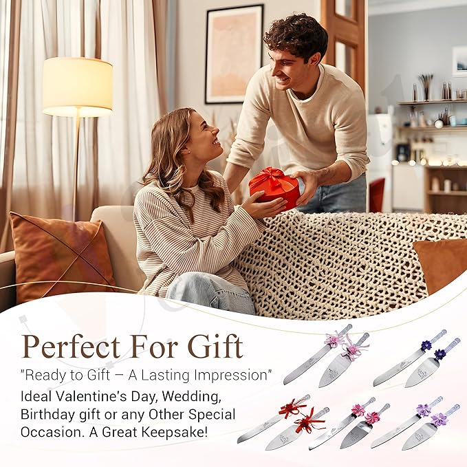 GIFTS INFINITY Personalized Mis Quince Anos Cake Knife and Server Set Valentine's Day Gift (CK-2YL)