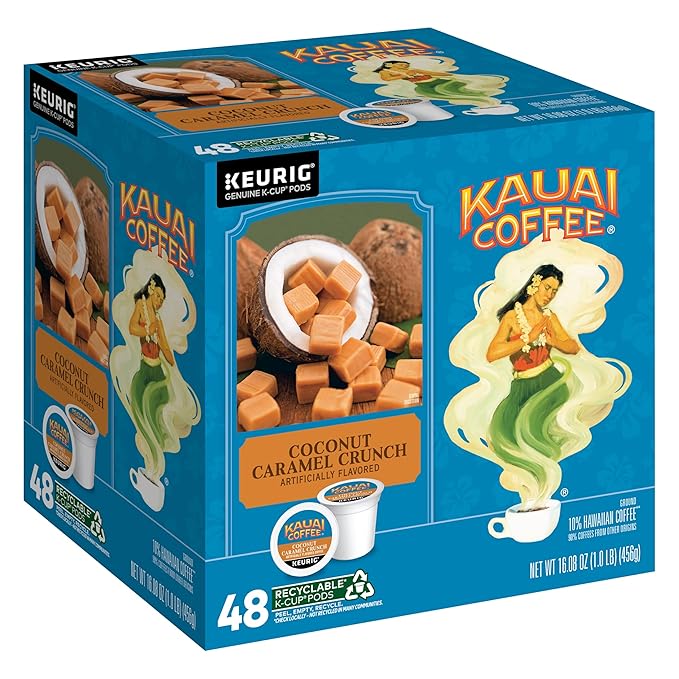 Kauai Coffee K-Cup Pods for Keurig Brewers – Arabica Coffee, 10% Hawaiian – Medium Roast, Nutty