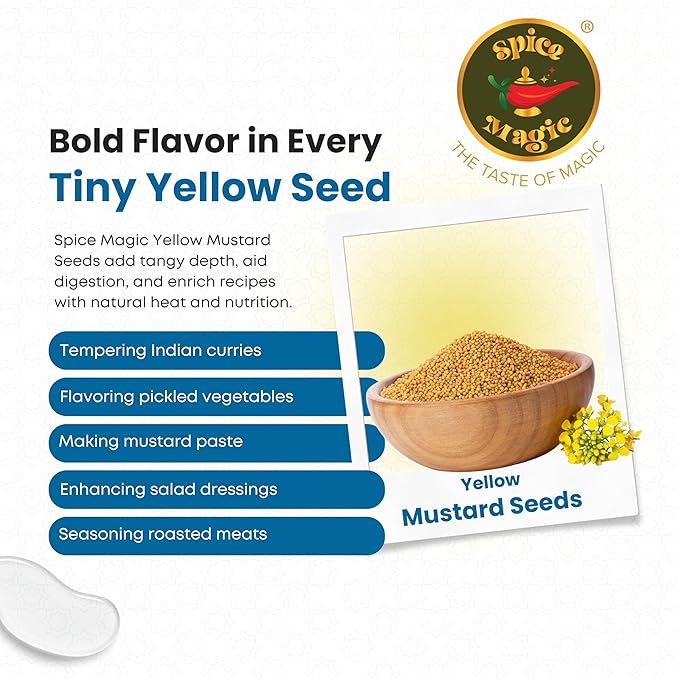 Spice Magic Yellow Mustard Seeds ??Whole | Bold, Earthy Flavor for Pickles, Curries & Spice Blends