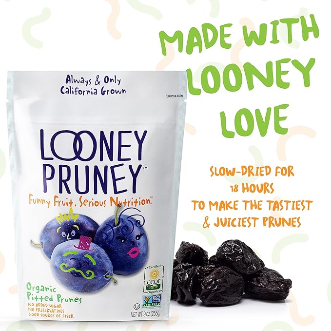 Looney Pruney Pitted Dried Prunes for the Entire Family | Always California-Grown | Kosher | No