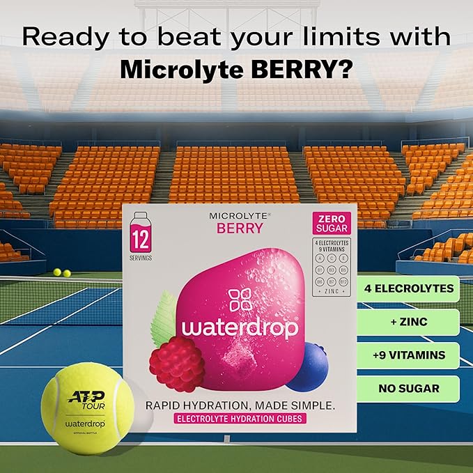 Waterdrop Microlyte Hydration Cubes, Berry Flavor, Electrolyte Drink Mix with Zinc, Magnesium