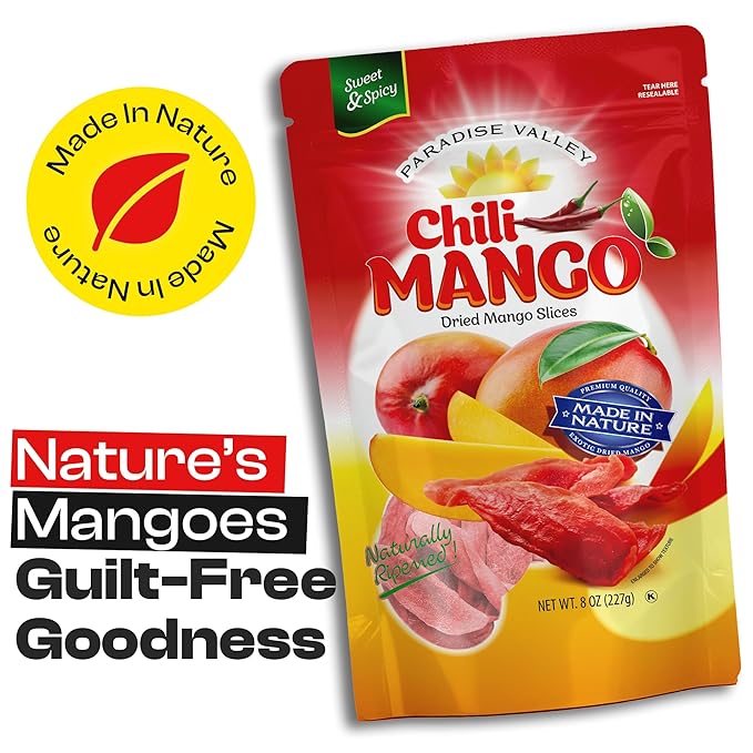 Dried Mango Slices - Delicious Texture Soft & Juicy Low Sugar Added Dried Mango - Naturally Ripened
