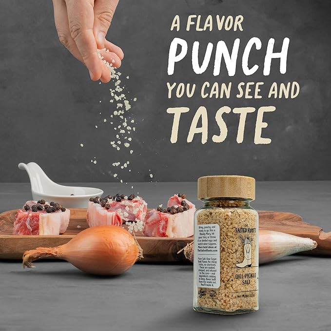 The Salted Roots - Dill Pickle Salt - Vodka-Infused with Fresh Dill, Vinegar & Pickling Spices