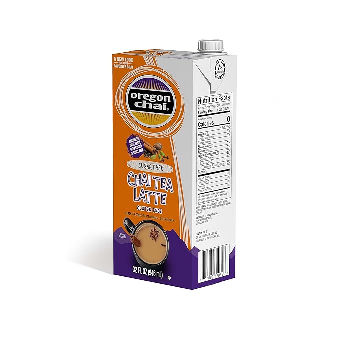 Oregon Chai Sugar Free Chai Concentrate, 32 Fluid Ounce (Pack of 6)