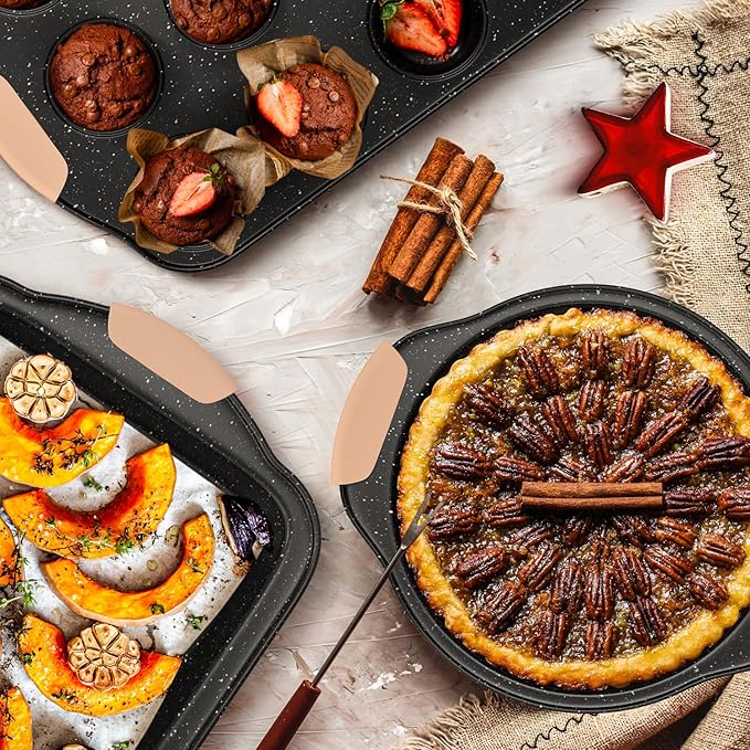 11-Piece Baking Pans Set, Nonstick Bakeware Sets, Oven Pans for Baking with Silicone Handles