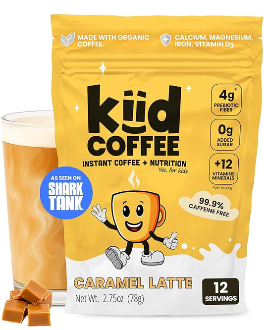 Kiid Coffee - 99.9% Caffeine-Free Organic Coffee for Kids - As Seen on Shark Tank - 12 Vitamins &