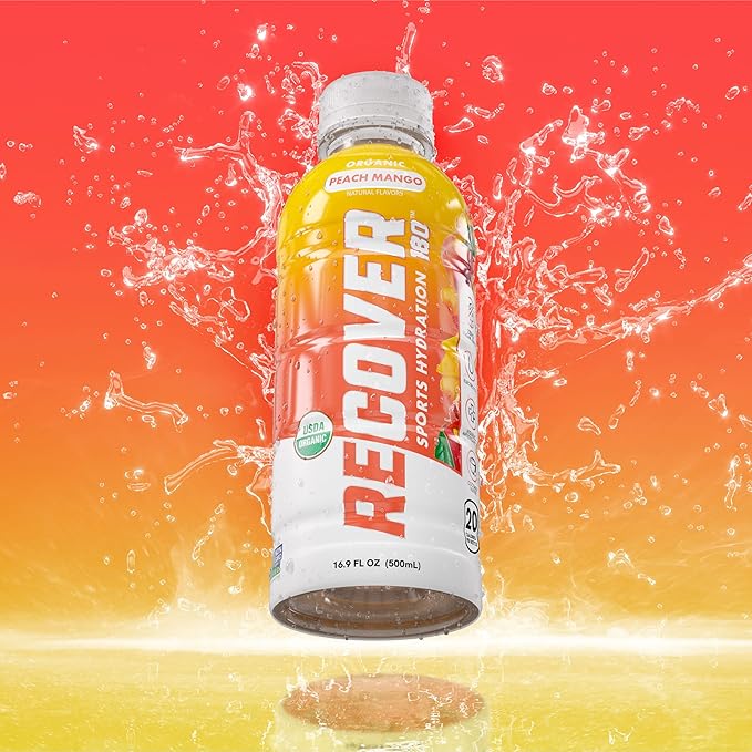 RECOVER 180 Organic Sports Hydration Drink, No Sugar Added, 20 Calorie Sports Beverage, Organic