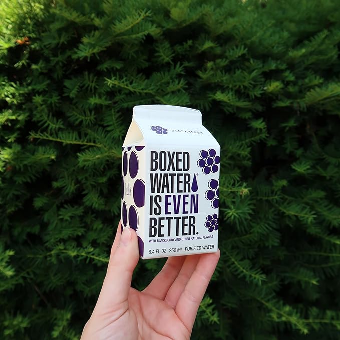 Boxed Water 8.5 oz. (24 Pack) ??Blackberry in Boxes, BPA-Free, Refillable Cartons, Sustainable