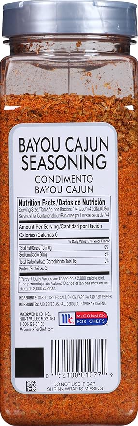 McCormick Culinary Bayou Cajun Seasoning, 21 oz (Pack of 6) - Six 21 Ounce Containers of Cajun