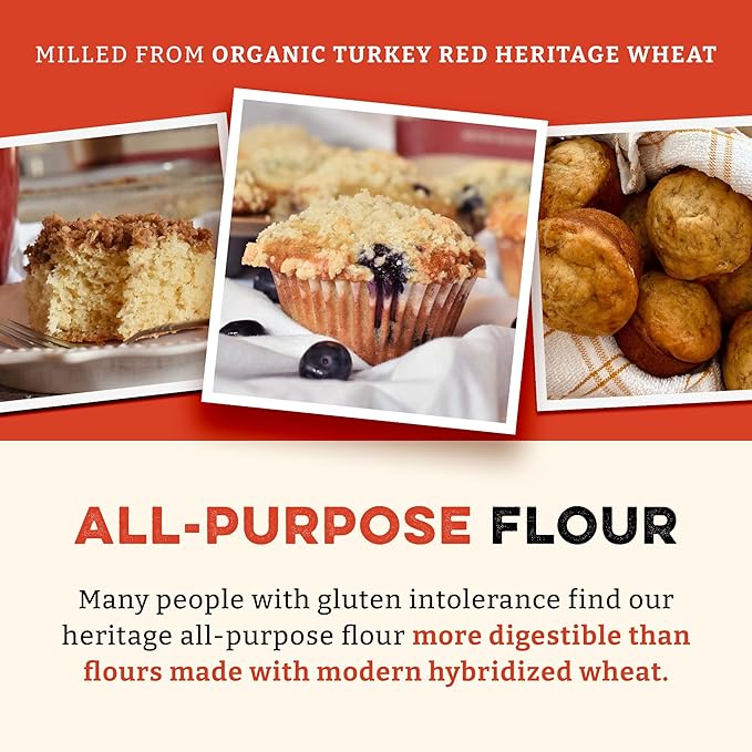 Sunrise Flour Mill Heritage Organic White Flour | USDA Organic All Purpose Flour Unbleached
