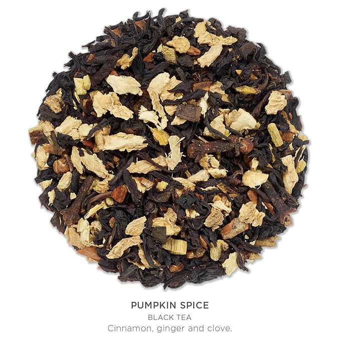 Tea Forte Pumpkin Spice Black Tea Petite Presentation Box Tea Gift Set Sampler, 10 Individually