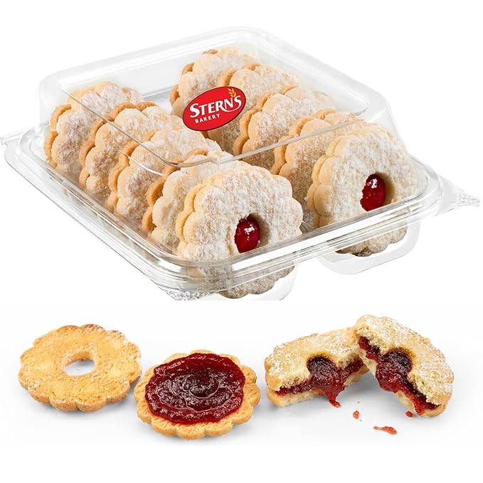 Linzer Tart Cookies | 10 Individually Wrapped Shortbread Cookies | Fresh & Delicious Italian