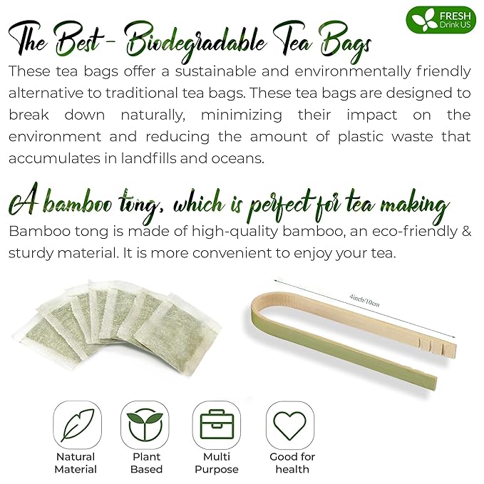 FreshDrinkUS, Premium 135 Papaya Leaf Tea Bags, 100% Natural & Pure from Papaya Leaves. Loose Leaf