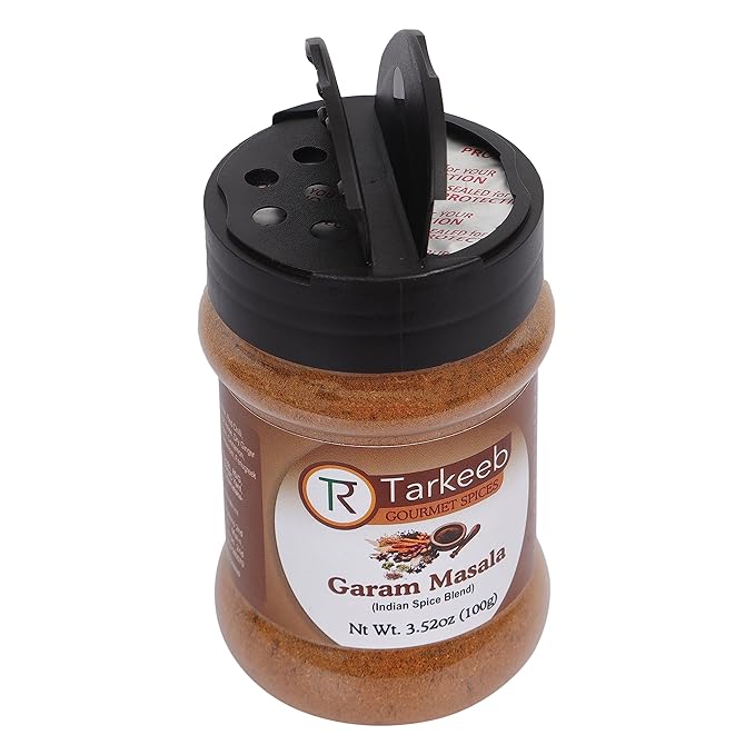 Tarkeeb Garam Masala Indian 15-Spice Blend 3.52 oz (100g) Shaker Top PET Jar ~ All Natural | Vegan