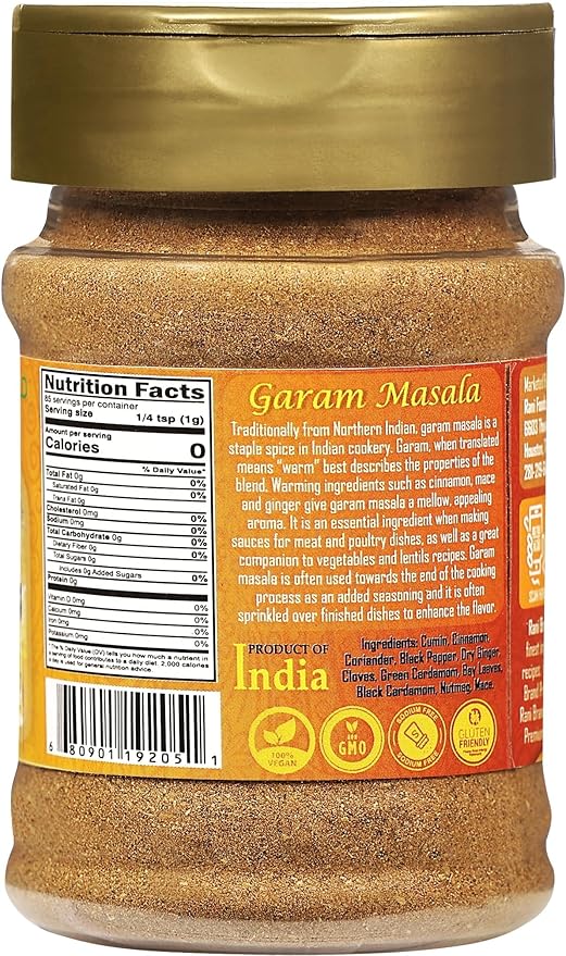 Rani Garam Masala Indian 11-Spice Blend 3oz (85g) PET Jar, Pack of 12 ~ All Natural, Salt-Free |