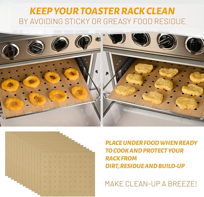 WMKGG 100 PCS Unbleached Air Fryer Parchment Paper, 11 x 9 inch Perforated Rectangular Air Fryer