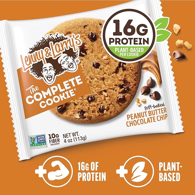 Lenny & Larry's The Complete Cookie, Peanut Butter Chocolate Chip, Soft Baked, 16g Plant Protein