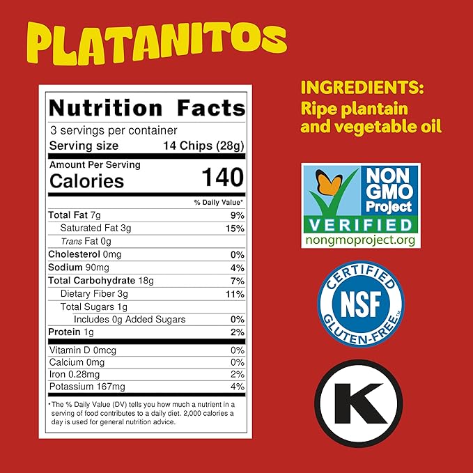 Mayté Plantain Chips – Chili Lemon, 30 Individual Packs (3oz Each) – Non-GMO, Gluten-Free, Kosher