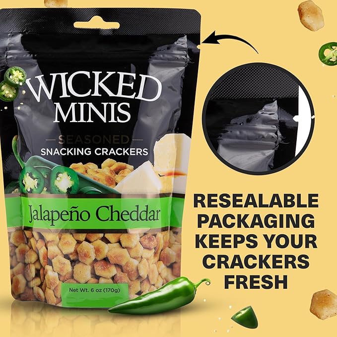 Wicked Minis Soup & Oyster Crackers - Saltine & Salted Flavored Mini Puffed Soup, Savory Snacking