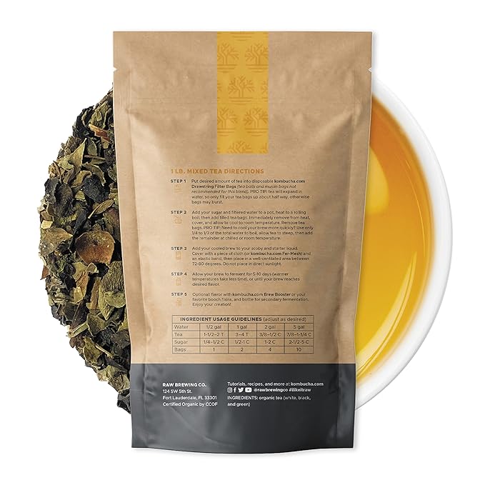 Kombucha.com Certified Organic Loose Leaf Tea - Kombucha Brewing Blends (Mixed Tea Blend, 8 Ounce).