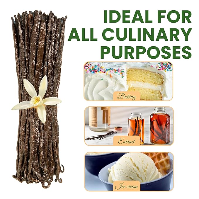8oz (1/2 Pound) Count Organic Madagascar Vanilla Beans – Grade A Bourbon Pods | Gourmet Whole