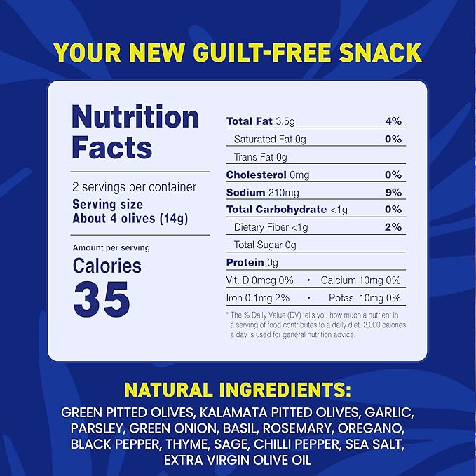 Freestyle Snacks Olive Medley Snack Packs - Single Serve - Fresh Pitted Olives, Jumbo-Sized, Grown