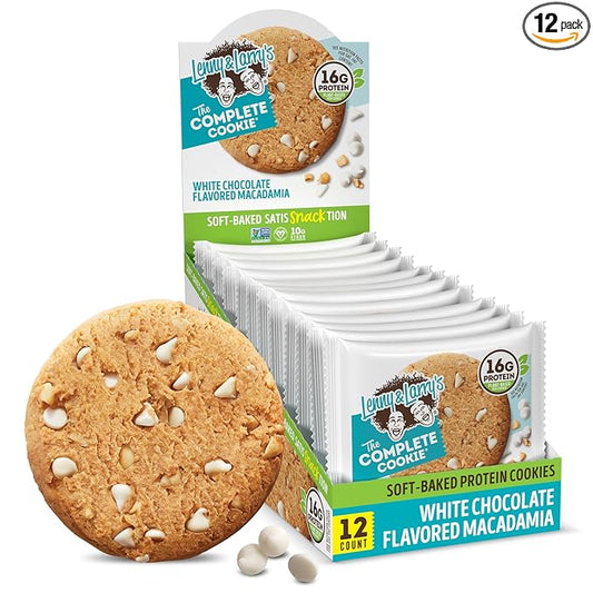 Lenny & Larry's The Complete Cookie, White Chocolate Flavored Macadamia, Soft Baked, 16g Plant