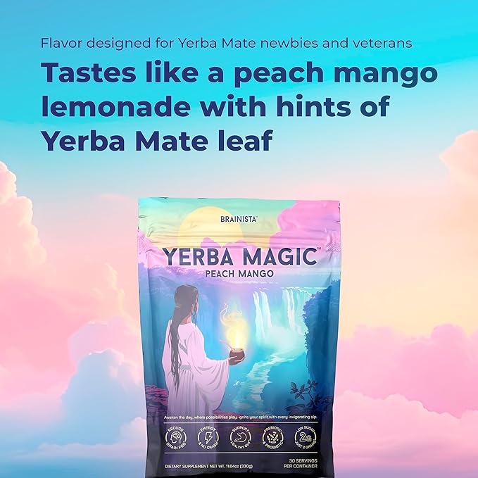 Yerba Mate Instant Tea Powder, 3-in-1 Super Drink - Clean Energy, Brain Fog Buster, and Gut Health