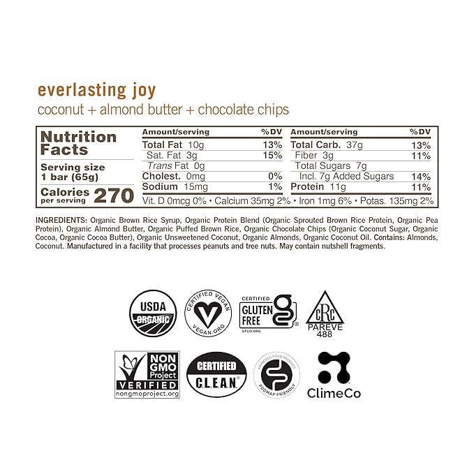 GoMacro MacroBar Organic Vegan Protein Bars - Coconut + Almond Butter + Chocolate Chips (2.3 Ounce