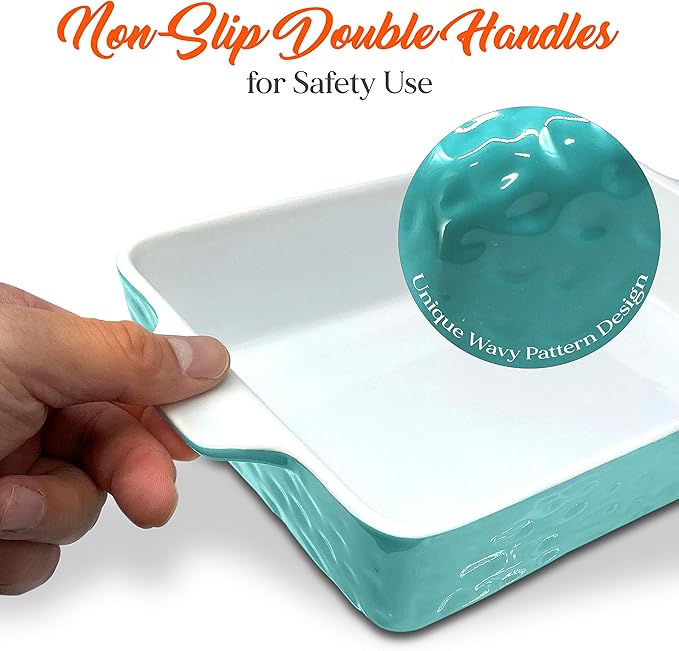NutriChef 3-Piece Nonstick Ceramic Bakeware Set - PFOA PFOS PTFE Free Baking Tray Set w/Odor-Free