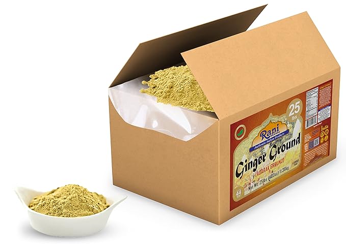 Rani Ginger (Adarak) Powder Ground, Spice 400oz (25lb) 11.36kg Bulk Box ~ All Natural | Vegan |