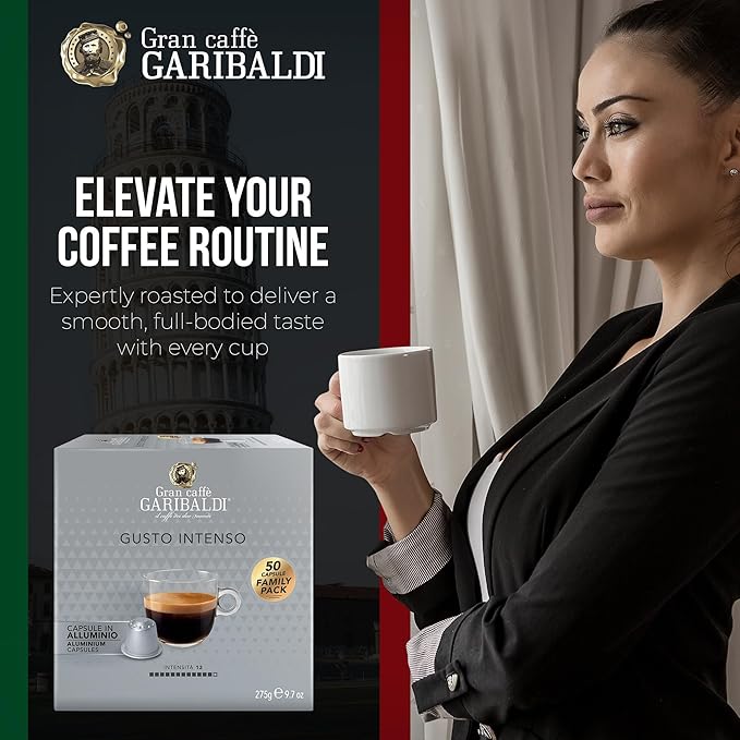 Gran Caffè Garibaldi Espresso Pods, Italian Roasted Coffee, Compatible Nespresso Original Line