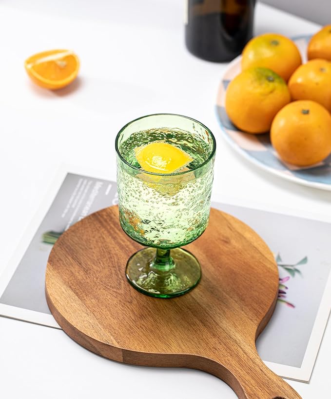 KX-WARE Iceberg Acrylic All-Purpose Wine Glasses, 12-ounce Plastic Stem Wine Glasses, set of 8