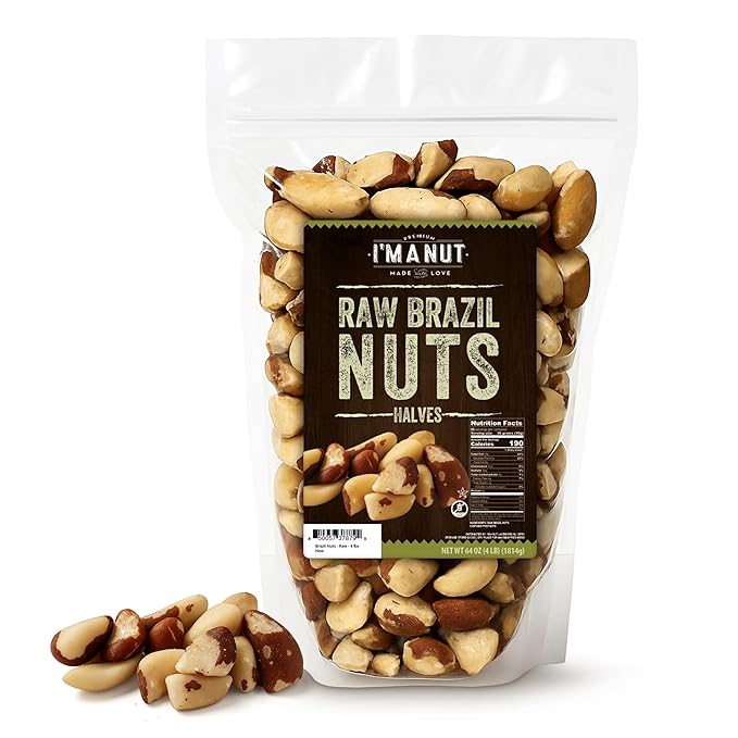 I’m A Nut Brazil Nuts, Broken, 64oz (4 lb) Distinct | Non GMO Batch Tested Gluten & Peanut Vegan