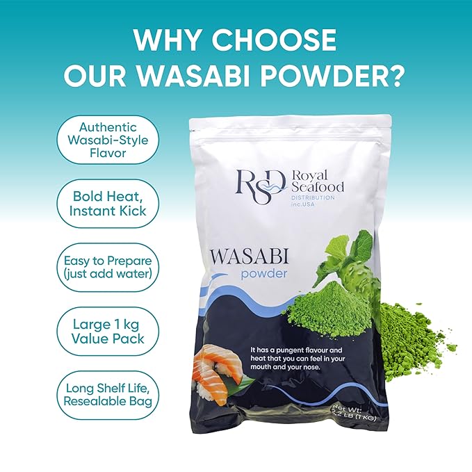 RSF ??Premium Wasabi Powder 2.2 LB (1kg) ??Real Japanese Horseradish Root ??Intense Heat for Sushi