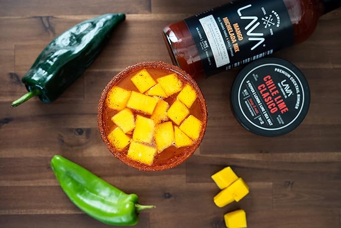 LAVA Premium Mango Michelada Mix Made With Real Mango Puree, Ancho Chile Peppers, New Mexico Chile