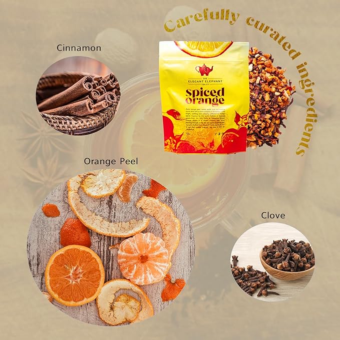 Spiced Orange Tea, Loose Leaf Herbal Tea – Sweet, Spicy, Caffeine-Free – Orange, Apple & Cinnamon