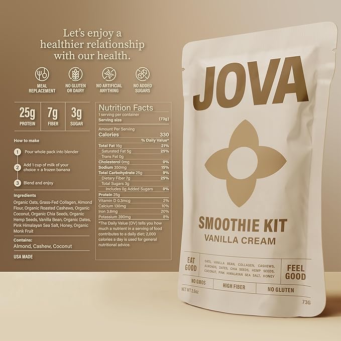 JOVA Smoothie Variety Pack | Nutritious, Delicious & Ready in 1 Minutes | 22g+ Protein