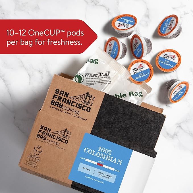 San Francisco Bay Compostable Coffee Pods - 100% Colombian (80 Ct) K Cup Compatible including