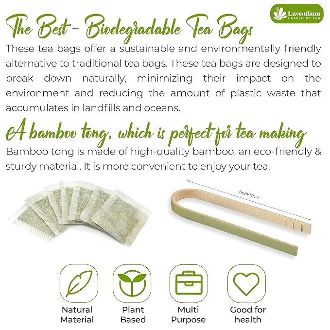 Lavendium, Premium 60 Tea Bags Bitter Melon Fruit Herbal Tea, 100% Natural and Pure, Hand-made