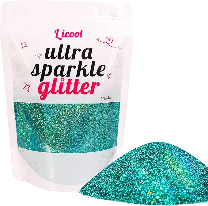 Holographic Fine Glitter, 100g Craft Glitter for Epoxy Resin, Iridescent Sequins, Loose Glitter for