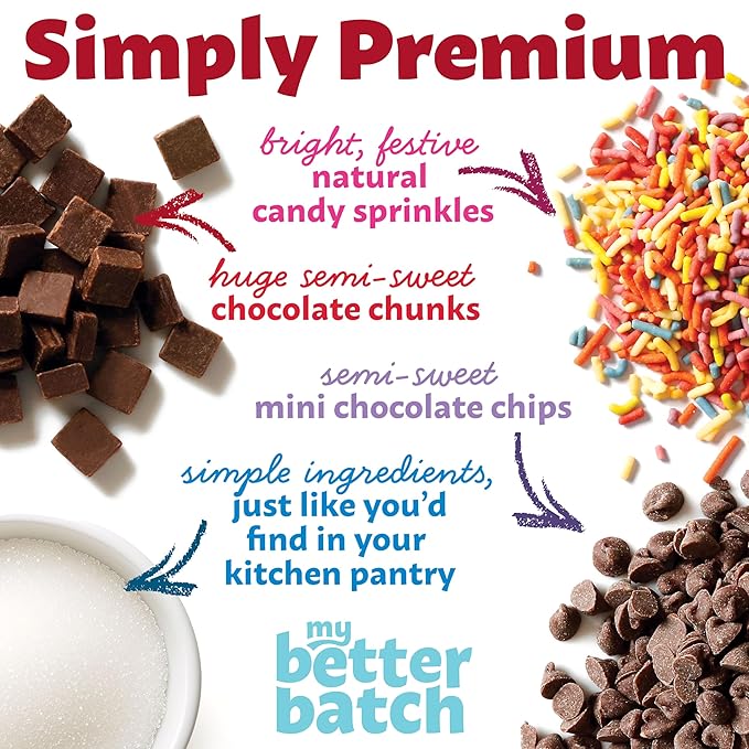 My Better Batch Chocolate Chunk Cookie Mix, Gourmet Baking Mix for Homemade Taste, 4 Pack (Makes 64