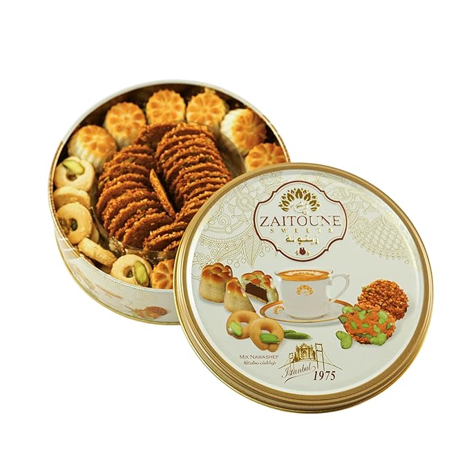 Zaitoune Premium Mini Mixed Cookies - 9 oz | Bite-Sized Date Maamoul, Barazek & Ghraybeh Cookie Mix