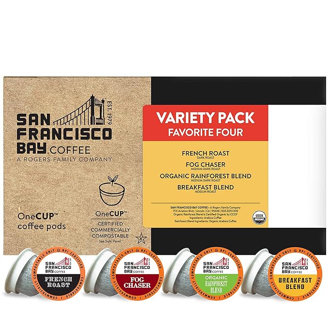 San Francisco Bay Compostable Coffee Pods - Original Variety Pack (120 Ct) K Cup Compatible
