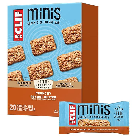 CLIF BAR Minis - Crunchy Peanut Butter - Made with Organic Oats - 5g Protein - Non-GMO - Plant