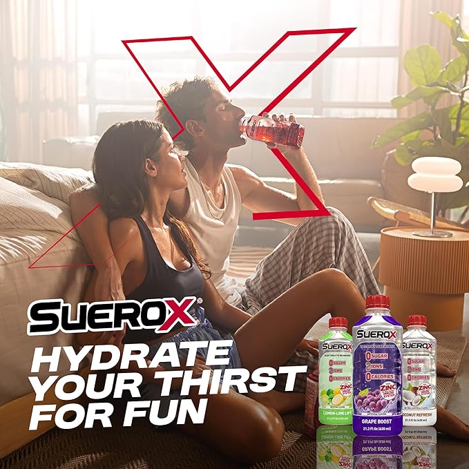 SueroX Sugar Free Sports Drink for Hydration and Recovery, Electrolyte Hydration Drink with 8 Ions