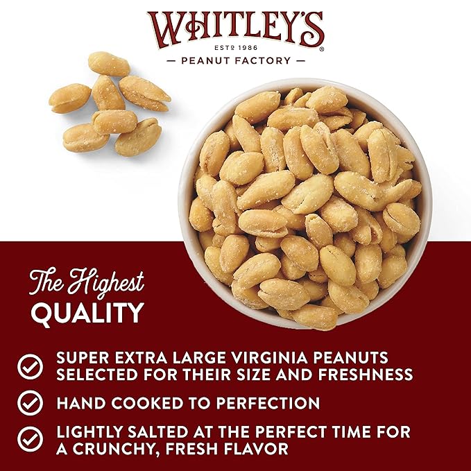 Whitley?셲 Salted Virginia Peanuts ??Super Extra Large 'Home Cooked' Virginia Peanuts (2 x 40 Ounce